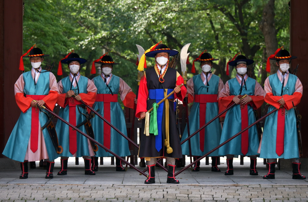 Guards in ceremonial dress at Deoksugung, in a 2020 Seoul Metropolitan Government archive photograph